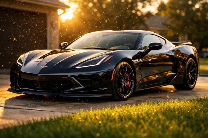 Custom modified muscle car showing refined finish and detailing work