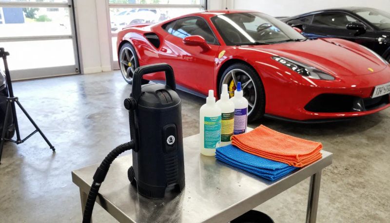 Custom modified performance car being finished inside a professional Greenwood workshop